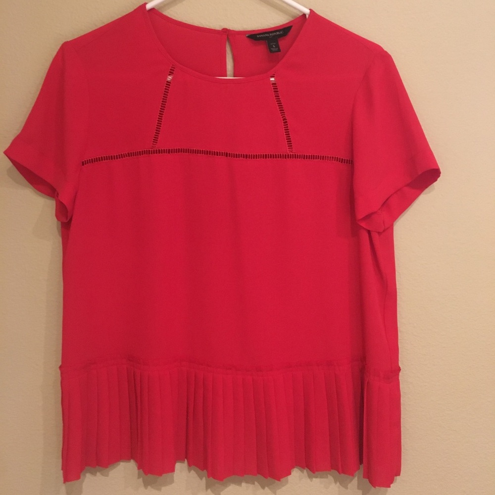 Red blouse with frills